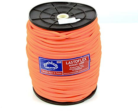 Everlasto Lastoflex Bungee Cord Orange 100m Reels 5mm 6mm 8mm (6MM)