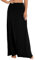 Exchic Maxirock für Damen, Bohemian-Stil, Druck/einfarbig, elastischer Bund, lang, Schwarz, Klein