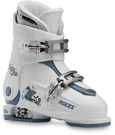 Roces Unisex Jugend Idea Up Verstellbarer Kinderskischuh, white-teal, 30-35 EU