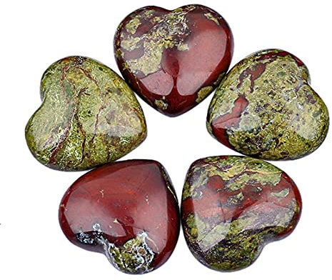 Nupuyai 5 Stück Edelstein Herz Kristall Heilstein Herzform Palm Stein Handschmeichler Glücksbringer Herzstein für Schmuckherstellung Dekoration