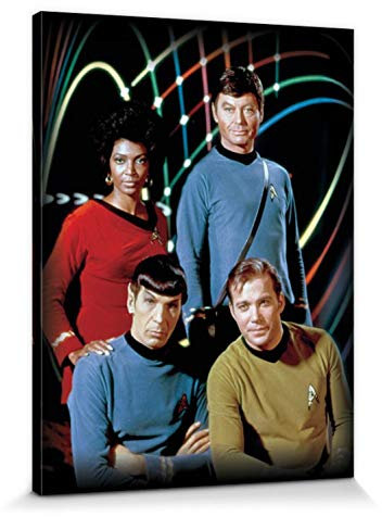1art1 Star Trek Poster Kirk, Spock, Uhura & Bones Bilder Leinwand-Bild Auf Keilrahmen | XXL-Wandbild Poster Kunstdruck Als Leinwandbild 80x60 cm