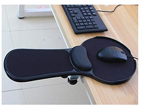 Premium Adjustable Computer Wrist Rest Armrest - Desk and Chair Dual Purpose Attachable Home&Office Computer Arm Support - Ergonomically Designed Mouse Pad Desk Extender,Black