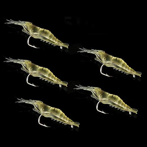 tuzhitech 10 Stück Angelköder Soft Lightweight Faux Vivid Shrimp Garnelen Köder Haken Angelausrüstung - Die Angelgeschenke Für Männer