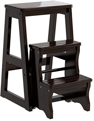 WYF-ZB Holzleiter Chair 3 Schritt Heavy Duty Stehleitern Regal Küchen Climb Stufenleiter for Childen und Erwachsene, Hausgarten-Werkzeug Tritthocker
