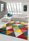 Teppich-Traum Moderner Teppich Wohnzimmer abstraktes Design buntes Dreieckmuster rot grün orange bunt - pflegeleicht Größe 120x170 cm