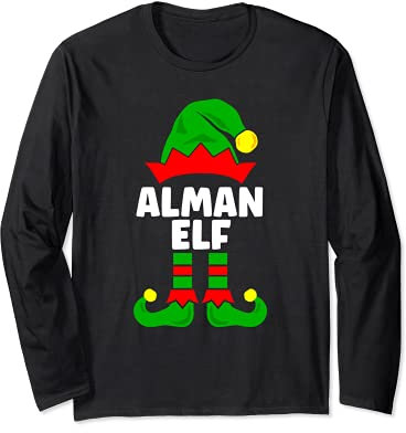 Alman Elf Weihnachtsoutfit Familie Partnerlook Deko Kostüm Langarmshirt