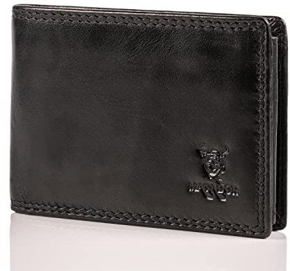MATADOR Klein Geldbörse Herren Bilbao TüV geprüfter RFID Schutz Minimalist Wallet Männer Portemonnaie inkl. Geschenkbox (Schwarz/Black)