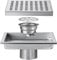 YJYKXP Bodenablauf Quadrat Duschablauf 150x150mm Duschrinne 304 Edelstahl Badezimmer Bodenablauf mit Haarfilter, Deodorant Ablaufrinne für Balkon, Küche, Badezimmer,Brushed