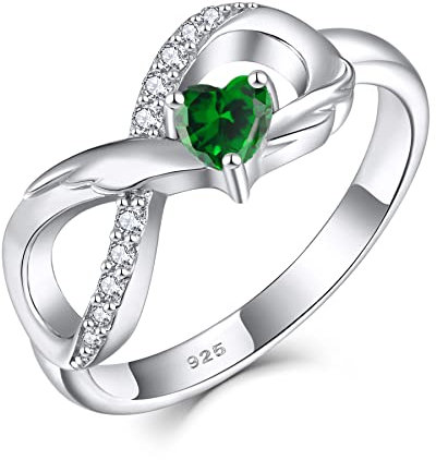 Starchenie Unendlichkeit Ring 925 Sterling Silber Herz Geburtsstein flügel Verlobungsring für Damen
