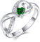 Starchenie Unendlichkeit Ring 925 Sterling Silber Herz Geburtsstein flügel Verlobungsring für Damen