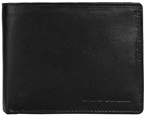 bruno banani kleine Geldbörse im Querformat Echt Leder Herren | Herren Brieftasche aus Rindleder, RFID Geldbeutel im Querformat, Slim Wallet, Geldtasche 2-Fach klappbar | 021647