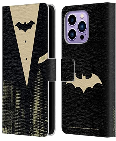 Head Case Designs Officially Licensed Batman DC Comics Suit Duality Leather Book Wallet Case Cover Compatible With Apple iPhone 14 Pro Max