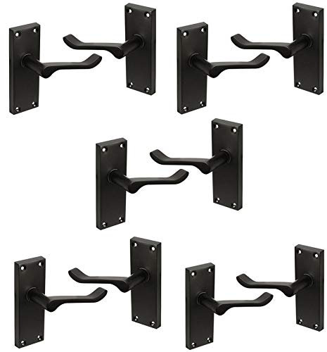 HANDLESTORE Victorian Scroll Matt Black Door Handles - Latch, Lock or Bathroom (Latch Set 5 Pack)