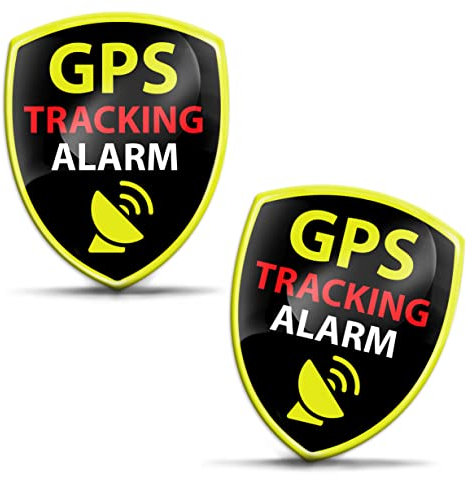 SkinoEu 2 x Aufkleber 3D Gel Silikon GPS Tracking Alarmanlage Alarm Stickers Autoaufkleber Auto Motorrad Fahrrad Fenster Telefon Laptop PC Tablet Tür KS 119