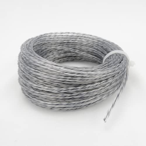 Mähfaden 15m mit Verstärkung, Verstärkt Ersatzfade Rasentrimmer Trimmerfäden Trimmerschnur (2.4mm - 15m)