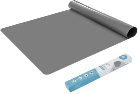 KitchenRaku Extra Large Silicone Mat for Kitchen Worktop Protector, Nonstick Heat Resistant Countertop Mat, Nonskid Placemat, Craft Mat, Table Mat (Grey, 60x80cm)