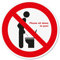 Aufkleber Please sit down to pee ! Ø 10 cm - Klodeckel Wc-Deckel Bitte im sitzen pinkeln - konturgeschnittener großer Sticker selbstklebend rund permanenthaftend - hin671