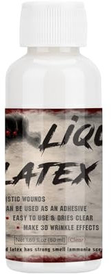 CHASPA Flüssig Latex, Latexmilch SFX Make-up für Halloween Kostüm, Spezialeffekte Make-up Körper und Gesicht Kleber für Haut Monster Zombie Narben Wunden Make-up, Klar 50ml