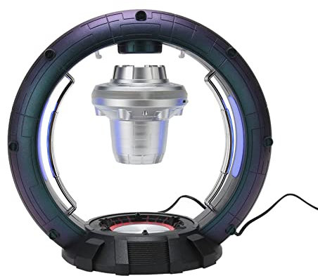 Magnetisch Schwebender Bluetooth-Lautsprecher, Schwebende Lautsprecher mit LED-Leuchten, 360-Grad-Drehung, Touch-Steuerung, Kabellose Schwebende Lautsprecher für (EU-Stecker)