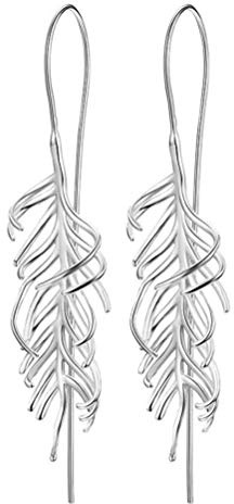 RWRAPS Ohrringe für Frauen, Ohrringe im chinesischen Stil, Ohrtropfen, Farn, S925-Sterlingsilber, Ohrringe, Damen-Ohrringe, Kunstdesign, natürliches Silber