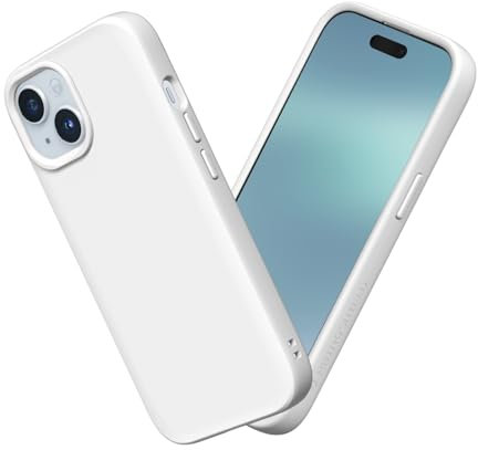 RhinoShield Case kompatibel mit [iPhone 15] | SolidSuit - Stoßdämpfende & schlanke Schutzhülle mit Premium Finish - 3.5 Meter Fallschutz - Weiß