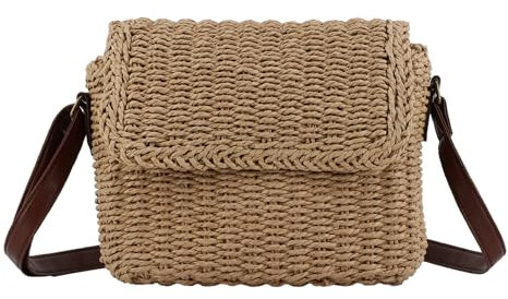 LUI SUI Bolso de playa de verano de paja para mujeres bolso de viaje de playa de verano