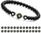 Armband Damen mit Buchstaben und Herz - Partnerarmbänder Freundschaftsarmband mit 6mm Naturstein Perlen Personalisierte Geschenke Armband Paare Mädchen bff Schwesterherz Mutter und Tochter (Schwarz-W)