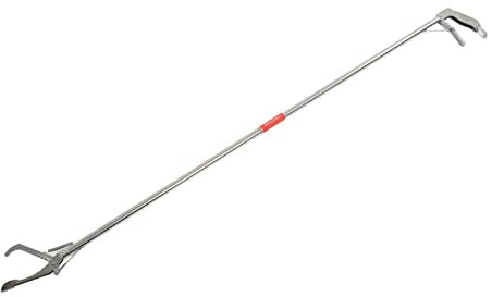 Snake Tongs Foldable, Heavy Duty Extra Long Snake Tongs with Non Slip Grip Handle Reptile Grabber Rattle Snake Catcher Wide Jaw Handling Tool (Bend Clip)