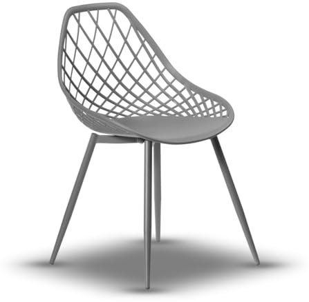 Design SG-1 Esszimmerstuhl Gartenstuhl Outdoor Stuhl Stühle Terasse, Farbe:Grau