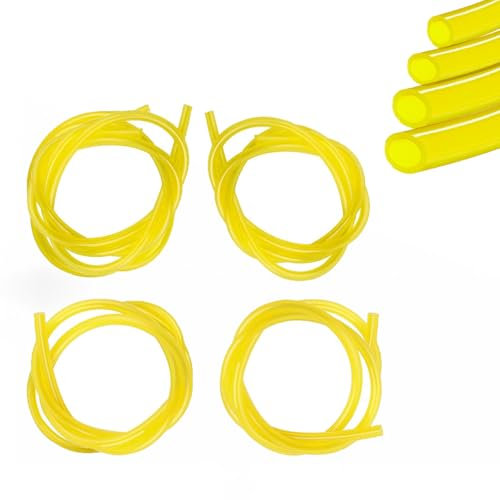 Strimmer Fuel Line Kit, Universal Yellow Transparent Hose Tube 3x5mm, 3x6mm, 2x3.5mm, 2.5x5mm for Chainsaws, Blowers, Mowers, and Garden Machines