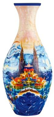 WANENGEDIY 3D Jigsaw Puzzle Vase for Flower, DIY Castle Flower Vase with Removable Cup and Stand, Home Décor and Valentine Puzzle 160 Pieces