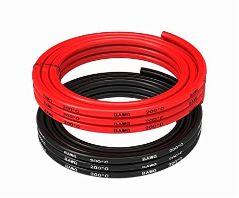 Electrical Wire, 8 Gauge Electrical Wire Battery Cable Black And Red 8AWG-1650 Strands Of Tinned Copper Wire, Solder Through Quickly Cable and wire