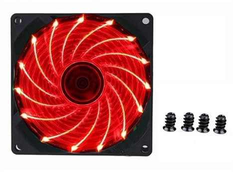 tianwandong 9cm 92mm LED Fan 90mm 4PIN 3PIN PC Desktop Computer Case Cooling Cooler Fan 12V 9225 92x92x25mm GPU CPU Cooler Double Halo Light(1PCS 9225Red-3PIN)