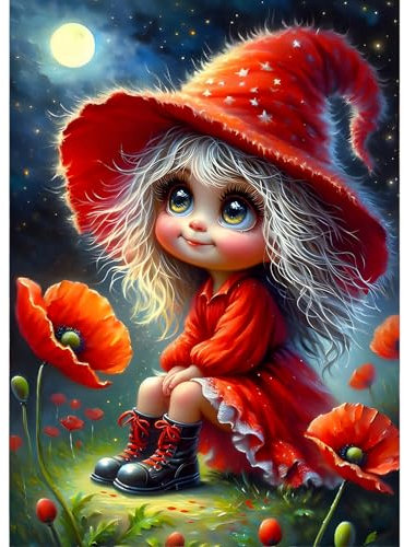 GDYEEH Mohnblumen Diamond Painting Erwachsene, 5D Mädchen Diamant Painting Bilder Anfänger, DIY Blumen Runder Vollbohrer Diamanten Malerei Stickerei Kreuzstich Geschenke Home Wand Dekor 30x40cm