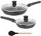 Stone&Stone Juego de 2 sartenes de 24 cm y 28 cm extremadamente antiadherentes | inducción gas | aluminio y acero sartén profesional batería con revestimiento alemán + 2 tapas y 2 cucharas | libre de
