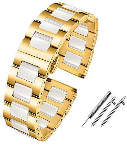 ONECMN Smart watch band 20mm 22mm braccialetto di ceramica Per Samsung gear S2 S3 S4 Cinturino di Ricambio Per HUAWEI watch2 Pro gt2 bande magiche, 18mm, Agata