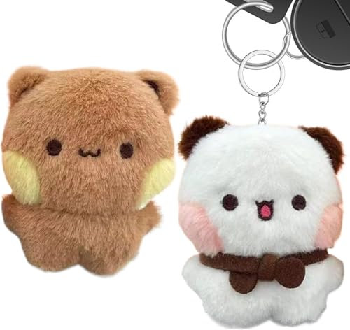Generisch Bubus Dudus Plüsch, Bu-bu Du-du Plüsch Kissen Puppen, Weißer Bär Und Braunbär Plüschrucksack Anhänger, Niedliches Ausgestopftes Pandabär Figuren Spielzeug (ohne Schlüsselbund)