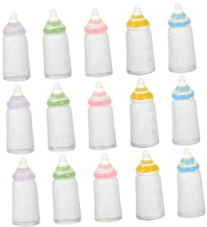 CHILDWEET 50 Pcs Mini Bottle Water-soluble Collar Doll House Household Teapot Mini Pictures Adapter Bucket Cover Nozzle Nozzle Pin Brooch Sleeve Spouts Mini Bottle Resin