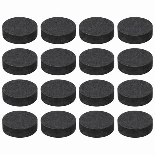 sourcing map 16 Pcs Single Sided Speaker Isolation Feet Pads, 30mmx10mm Non Slip Foam Shock Absorption Base Pad Amplifier Stand Feet Mat for Speaker HiFi Home Theater Sound System, Black