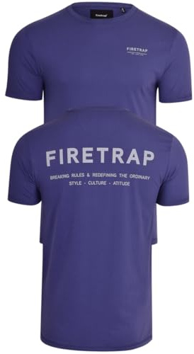 Firetrap Mens Original Designer T Shirt Sublimation Full Print Short Sleeve Tee Top