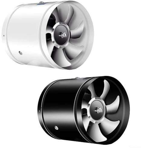 Effective Oil Fume Extraction 50W 7 Inch Round Tube Kitchen Exhaust Fan with Quiet Performance (black)