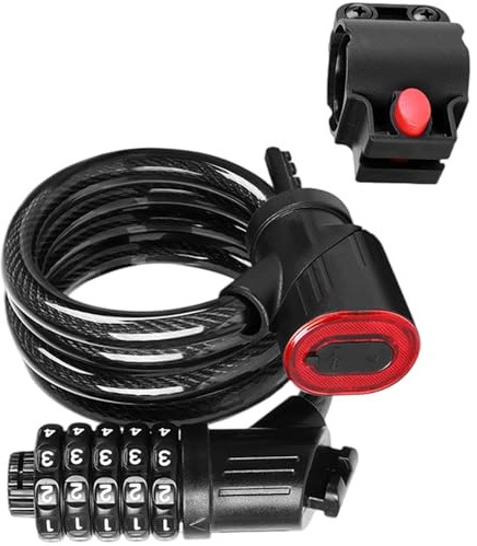 CHAKAE Candado multifuncional para bicicleta con detección de luz inteligente, carga nocturna, seguridad y durabilidad, cable de alta resistencia para bicicletas