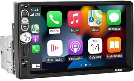 CarPlay 7-Zoll-Touchscreen-Radio für mit FM Mirror Link für iOS/Android/AUX-Eingang/SD-Karte SWC(Wired carplay)