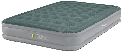 Outwell Flock Excellent Raised Air Bed – Premium Inflatable Mattress with Soft Velour Top, Carry Bag & Double Seal Valve for Camping, Outdoors & Indoor Use - Ultra Comfortable (Double)