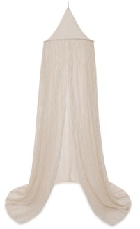 Jollein Baldachin - Höhe 245 cm - Stripe Oatmeal/Hazel | OEKO-TEX Zertifziert, Betthimmel Kinderbett, Streifen Design in Warmen Naturtönen, Kinderzimmer Deko