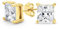 Quadratische Zirkonia Solitaire Ohrringe Im Brillantschliff Prinzessin CZ Stecker Für Damen Und Herren Vergoldetes Sterlingsilber 6MM