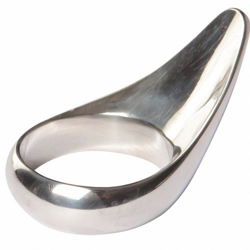 Black Label Stainless Steel Teardrop - Cockring in Tränenform - 45 mm