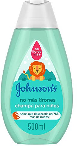 Johnson's Baby Champú No Más Tirones para Niños y Bebés, Deja el Cabello Suave y Manejable, Desenreda Cabello Largo o Rizado, 500 ml