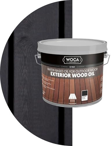 WOCA Denmark Exterior Wood Oil Anthrazit 2,5 L - Terrassenöl für Terrassen, Zäune und Möbel im Außenbereich