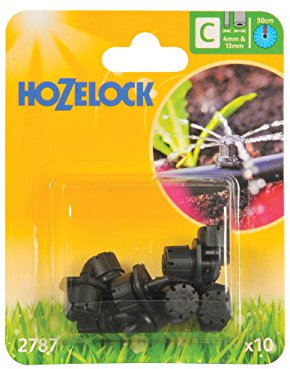 Hozelock 2787 End Line Adjustable Mini Sprinkler, 4/13 mm - Pack of 10 - Black